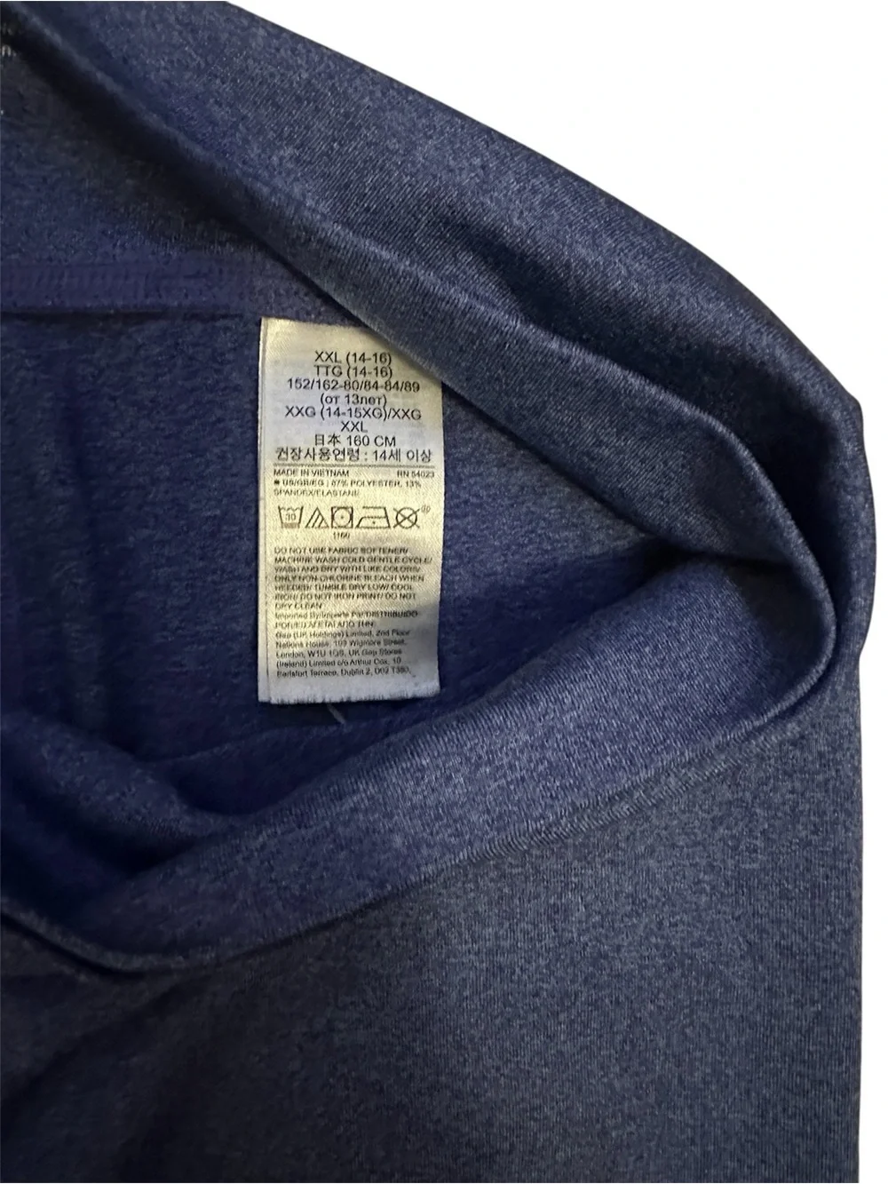 GAP Heather Navy Crossover Waistband Legggings